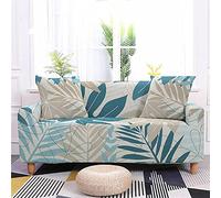 LNXSESN Copridivano Tre Posti Foglie Blu Cammello Copridivano Spandex Lavabile Copridivano con Penisola Resistente Moderna Universale AntiGraffio Copri Divano Antiscivolo Copridivani Elastici