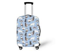 LNXSESN Cprivaligia Blu Gatto Grigio Copri Valigia Media Elastica Cover Valigia Lavabile Anti-Graffio Cprivaligia con Cerniera Copri Trolley Riusabile Luggage Cover Per 26-28 Pollici