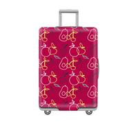 LNXSESN Cprivaligia Cherry Giallo Bianco Coprivaligia Media Elastica Proteggi Copri Valigia Lavabile Anti-Graffio Copertur Cover Valigia Con Cerniera Copri Trolley Riusabile Per 22-25 Pollici