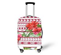 LNXSESN Cprivaligia Fiore Tropicale Bianco Copri Valigia Media Elastica Cover Valigia Lavabile Anti-Graffio Cprivaligia con Cerniera Copri Trolley Riusabile Luggage Cover Per 26-28 Pollici