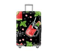 LNXSESN Cprivaligia Foglie Nere Verde Copri Valigia Elastica Anti-Graffio Coprivaligia Grande Lavabile Copertura Cover Valigia Proteggi Copri Trolley Con Cerniera Riusabile Per 29-32 Pollici