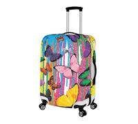 LNXSESN Cprivaligia Graffiti A Striscia Di Farfalla Copri Valigia Media Elastica Cover Valigia Lavabile Anti-Graffio Cprivaligia con Cerniera Copri Trolley Riusabile Luggage Cover Per 22-25 Pollici