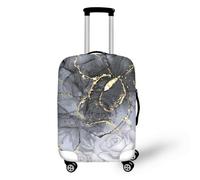 LNXSESN Cprivaligia Marmo Grigio Rose Copri Valigia Media Elastica Cover Valigia Lavabile Anti-Graffio Cprivaligia con Cerniera Copri Trolley Riusabile Luggage Cover Per 26-28 Pollici