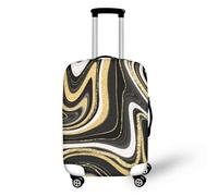 LNXSESN Cprivaligia Marmo Oro Grigio Copri Valigia Media Elastica Cover Valigia Lavabile Anti-Graffio Cprivaligia con Cerniera Copri Trolley Riusabile Luggage Cover Per 26-28 Pollici