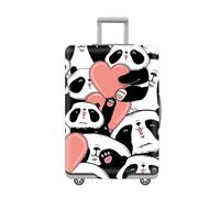 LNXSESN Cprivaligia Panda Cuore Rosa Copri Valigia Elastica Anti-Graffio Coprivaligia Grande Lavabile Copertura Cover Valigia Proteggi Copri Trolley Con Cerniera Riusabile Per 29-32 Pollici