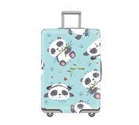 LNXSESN Cprivaligia Panda Grigio Blu Copri Valigia Elastica Lavabile Riusabile Copertura Cover Valigia Proteggi Anti-Graffio Riusabile Copri Trolley Con Cerniera Per 19-21 Pollici
