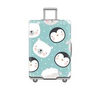LNXSESN Cprivaligia Pinguini Blu Pecore Copri Valigia Elastica Lavabile Riusabile Copertura Cover Valigia Proteggi Anti-Graffio Riusabile Copri Trolley Con Cerniera Per 19-21 Pollici