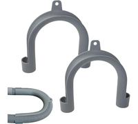 LNYMZD 2 pezzi Grigio PVC supporto per tubi di scarico lavatrice a forma di U gancio adattatore lavanderia lavatrice lavastoviglie tubo di scarico guida montaggio staffa di