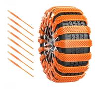 LNZKX Catene Neve Auto per Kia Rio Hatchback 2010-2025 5-Seater, Reusable Catene Regolabili Auto Fascette Cavi per Pneumatici da 165-275mm,Orange-8pcs