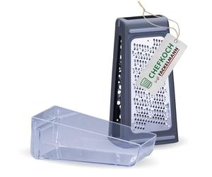 Lo chef incontra Fackelmann Grattugia da cucina con contenitore, in acciaio inox e HIPS, ideale per formaggi, verdure, zenzero, con superficie antiscivolo, lavabile in lavastoviglie