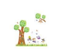 Lo+DeModa Happy House Mini Trees Vinile Decorativo, PVC, Multicolore, 60x90x0.1 cm