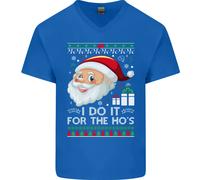 Lo Faccio Per Gli Hos Divertente Natale Xmas Uomo V-Neck Cotone T-Shirt