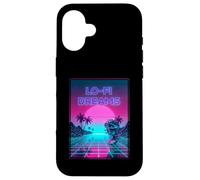 Lo-Fi Dreams Vaporwave 80s Aesthetic Synthwave Sunset Custodia per iPhone 16