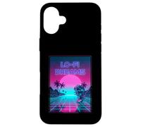 Lo-Fi Dreams Vaporwave 80s Aesthetic Synthwave Sunset Custodia per iPhone 16 Plus