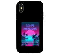 Lo-Fi Dreams Vaporwave 80s Aesthetic Synthwave Sunset Custodia per iPhone X/XS