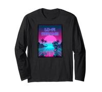 Lo-Fi Dreams Vaporwave 80s Aesthetic Synthwave Sunset Maglia a Manica