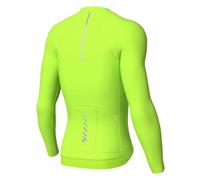 Lo.gas Maglia da ciclismo da uomo, a maniche corte, con chiusura lampo su tutta la lunghezza, con 3 tasche, Manica lunga verde, S