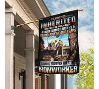 Lo Possiedo Per Sempre Il Titolo Ironworker Bandiere All'Aperto Deluxe Bandiera Da Giardino Vintage Bandiere Pirati Decorazione Per Camera Da Letto Patio Giardino M