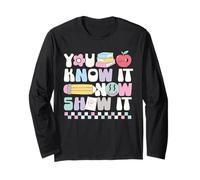 Lo sai ora Mostralo Test Day Groovy Teacher Testing Day Maglia a Manica