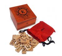 Lo Scarabeo Deluxe Set Di Rune In Legno 25 Pezzi Con Borsa E Guida