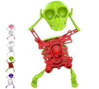 Lo Scheletro Danzante Che Ruba La Scena! Lo Scheletro Oscillante Spettrale, Scheletro Da Scrivania Oscillante 3D Con Meccanismo A Carica Manuale Per Decorazioni Da Scrivania Di Halloween(verde)