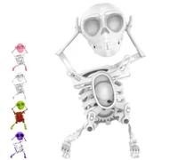 Lo Scheletro Danzante Che Ruba La Scena! Lo Scheletro Oscillante Spettrale, Scheletro Da Scrivania Oscillante 3D Con Meccanismo A Carica Manuale Per Decorazioni Da Scrivania Di Halloween(bianca)