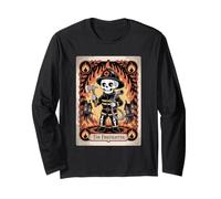 Lo Scheletro dei tarocchi del Pompiere Halloween per i Pompieri V2 Maglia a Manica