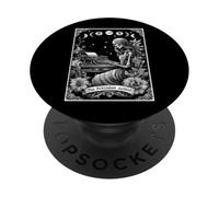 Lo scheletro della carta dei tarocchi della macchina da scrivere dello scrittore dell'autore pubblicato PopSockets PopGrip Adesivo