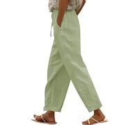 Lo Sconto Lampo di Oggi Pantaloni Casual da Donna per Tutti i Giorni con Tasche Laterali e Posteriori alla Moda la Primavera L'Estate (Light Green-A, L)