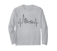 Lo Skyline di San Francisco con Il Battito Cardiaco di USA Maglia a Manica