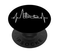 Lo skyline di San Francisco con il battito cardiaco di USA PopSockets PopGrip Adesivo