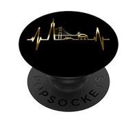 Lo skyline di San Francisco con il battito cardiaco di USA PopSockets PopGrip Adesivo