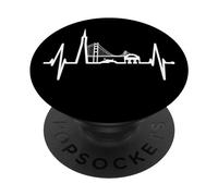 Lo skyline di San Francisco con il battito cardiaco di USA PopSockets PopGrip Adesivo