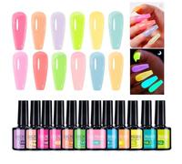 Lo Smalto In Gel Si Illumina Nel Buio - Nello Smalto Gel Luccicante Scuro | Set Di Smaltoo Fluorescente | Per Manicure In 12 Parti, Portatili Per Salone, Viaggi, Apparizioni Sul Palcoscenico,