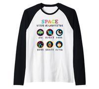 Lo Spazio Ci Fa Chiedere ai Bambini di Imparare l'umorismo Maglia con Maniche Raglan