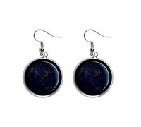lo spazio del pianeta blu. Orecchini in argento., Ceramica, Metallo