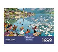 Lo specchio austriaco del lago di Hallstatt Puzzle in Legno Impermeabile DIY Puzzles Da 1000 Pezzi Regali Per Adulti Colorati Giochi Educativi