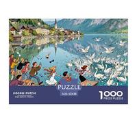 Lo specchio austriaco del lago di Hallstatt Puzzle in Legno Impermeabile Puzzles Da 1000 Pezzi Regali Per Adulti Sfidanti E Rompicapo Giochi Di Impegnativi