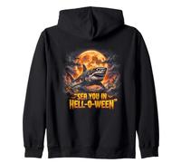 Lo squalo di Halloween Ti Manda all'inferno su Ween Moon Felpa con Cappuccio