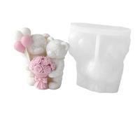 Lo stampo per candele in silicone resistente calore a forma orsetto a palloncino resiste alle alte temperature per lo stampo profumato per la lavorazione del cioccolato