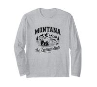 Lo Stato del Tesoro, Montana, Amercia, Bellezza Naturale e Fauna Selvatica Maglia a Manica