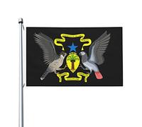 Lo stemma delle bandiere di Sao Tome e Principe, bandiere decorative per esterni 3x5ft 100% poliestere Bandiere esterne per tutte le condizioni atmosferiche, il colore è brillante e facile da sbiadir