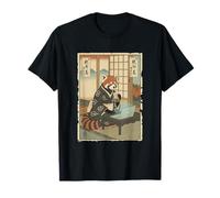 Lo Stile di Vita del Laptop Red Panda IT Guy con Boba Tea Ukiyo-e Maglietta