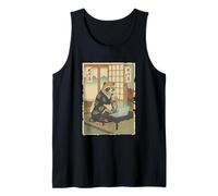 Lo Stile di Vita del Laptop Tanuki IT Guy a Boba Tea Ukiyo-e Canotta