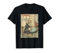 Lo Stile di Vita del Laptop Tanuki IT Guy a Boba Tea Ukiyo-e Maglietta