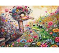 Lo struzzo e la rana Puzzle 1000 Pezzi,dai 14 Anni,Decorazione Casa,Sfida Impossibile,Adulti E Ragazzi,Gioco Educativo,Idea Regalo,Antistress 38x26cm