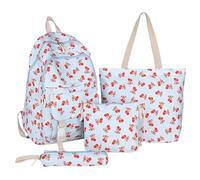Lo zaino da 4 pezzi set di ciliegie con zaino for la custodia a matita della borsa da pranzo (blu)