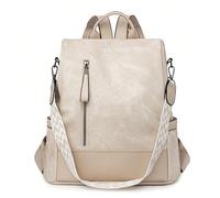 Lo zaino è realizzato in tessuto vintage di alta qualità, con una sensazione delicata e texturizzata. Il design complessivo è semplice ed elegante. C'è una tasca con cerniera verticale al centro della