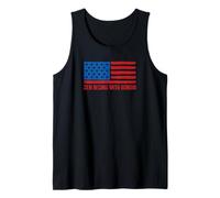 Lo Zen inizia con Bonsai Patriotic American Flag USA Canotta