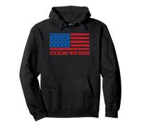 Lo Zen inizia con Bonsai Patriotic American Flag USA Felpa con Cappuccio